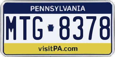 PA license plate MTG8378