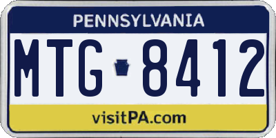 PA license plate MTG8412