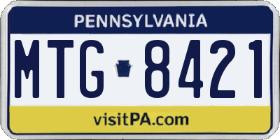 PA license plate MTG8421
