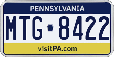 PA license plate MTG8422