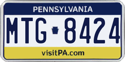 PA license plate MTG8424