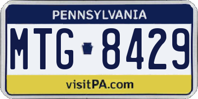 PA license plate MTG8429