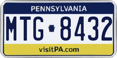 PA license plate MTG8432