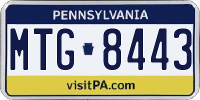 PA license plate MTG8443