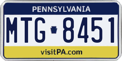 PA license plate MTG8451