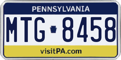 PA license plate MTG8458