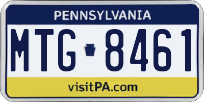 PA license plate MTG8461