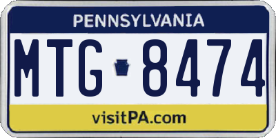 PA license plate MTG8474