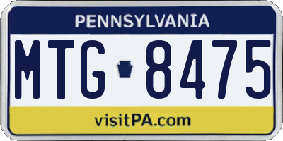 PA license plate MTG8475