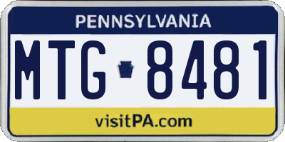 PA license plate MTG8481
