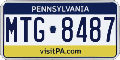 PA license plate MTG8487