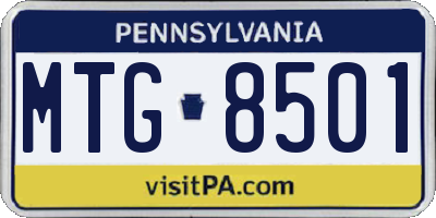 PA license plate MTG8501