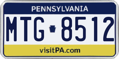 PA license plate MTG8512