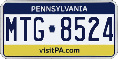 PA license plate MTG8524