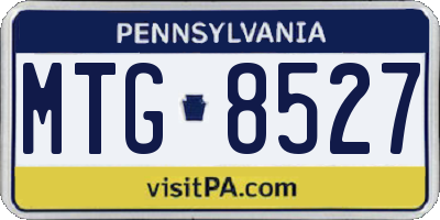 PA license plate MTG8527