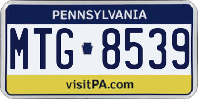 PA license plate MTG8539