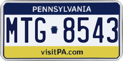 PA license plate MTG8543