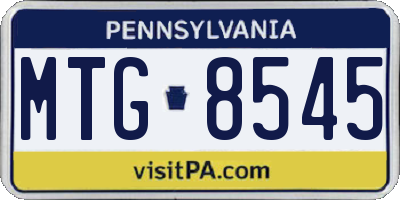 PA license plate MTG8545