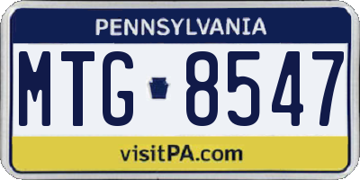 PA license plate MTG8547