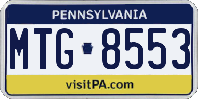 PA license plate MTG8553