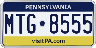 PA license plate MTG8555