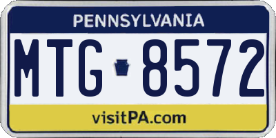 PA license plate MTG8572