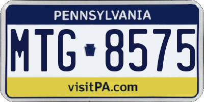 PA license plate MTG8575