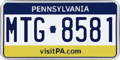 PA license plate MTG8581