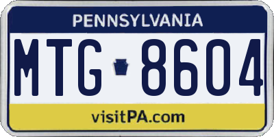 PA license plate MTG8604