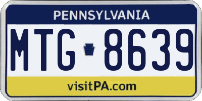 PA license plate MTG8639