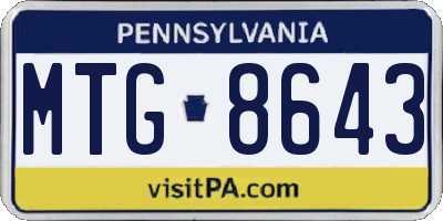 PA license plate MTG8643