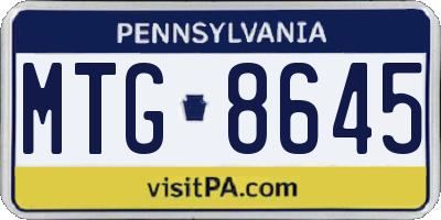 PA license plate MTG8645