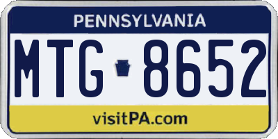 PA license plate MTG8652