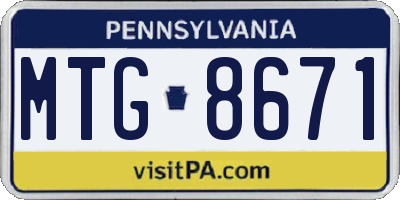 PA license plate MTG8671