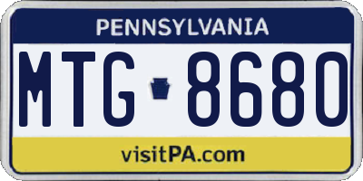PA license plate MTG8680