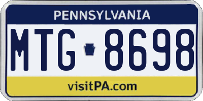 PA license plate MTG8698
