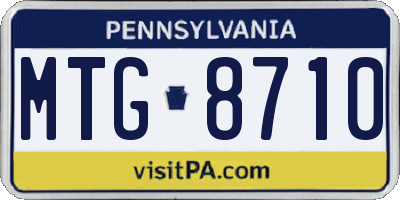 PA license plate MTG8710
