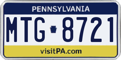 PA license plate MTG8721