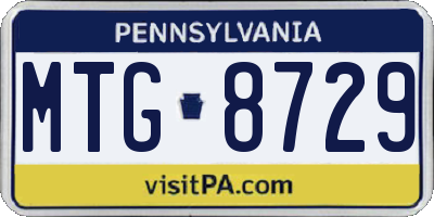 PA license plate MTG8729