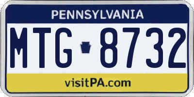 PA license plate MTG8732