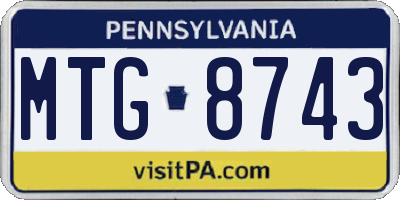 PA license plate MTG8743