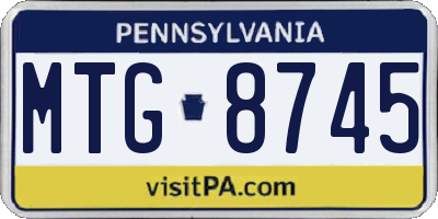 PA license plate MTG8745