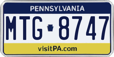 PA license plate MTG8747