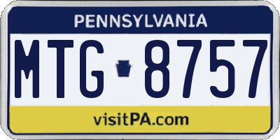 PA license plate MTG8757