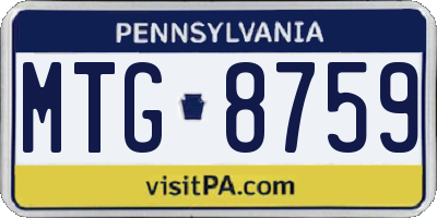 PA license plate MTG8759