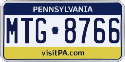 PA license plate MTG8766
