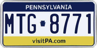 PA license plate MTG8771