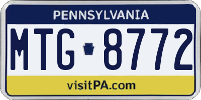 PA license plate MTG8772