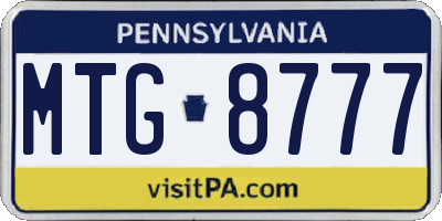 PA license plate MTG8777