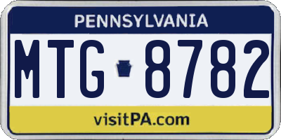 PA license plate MTG8782